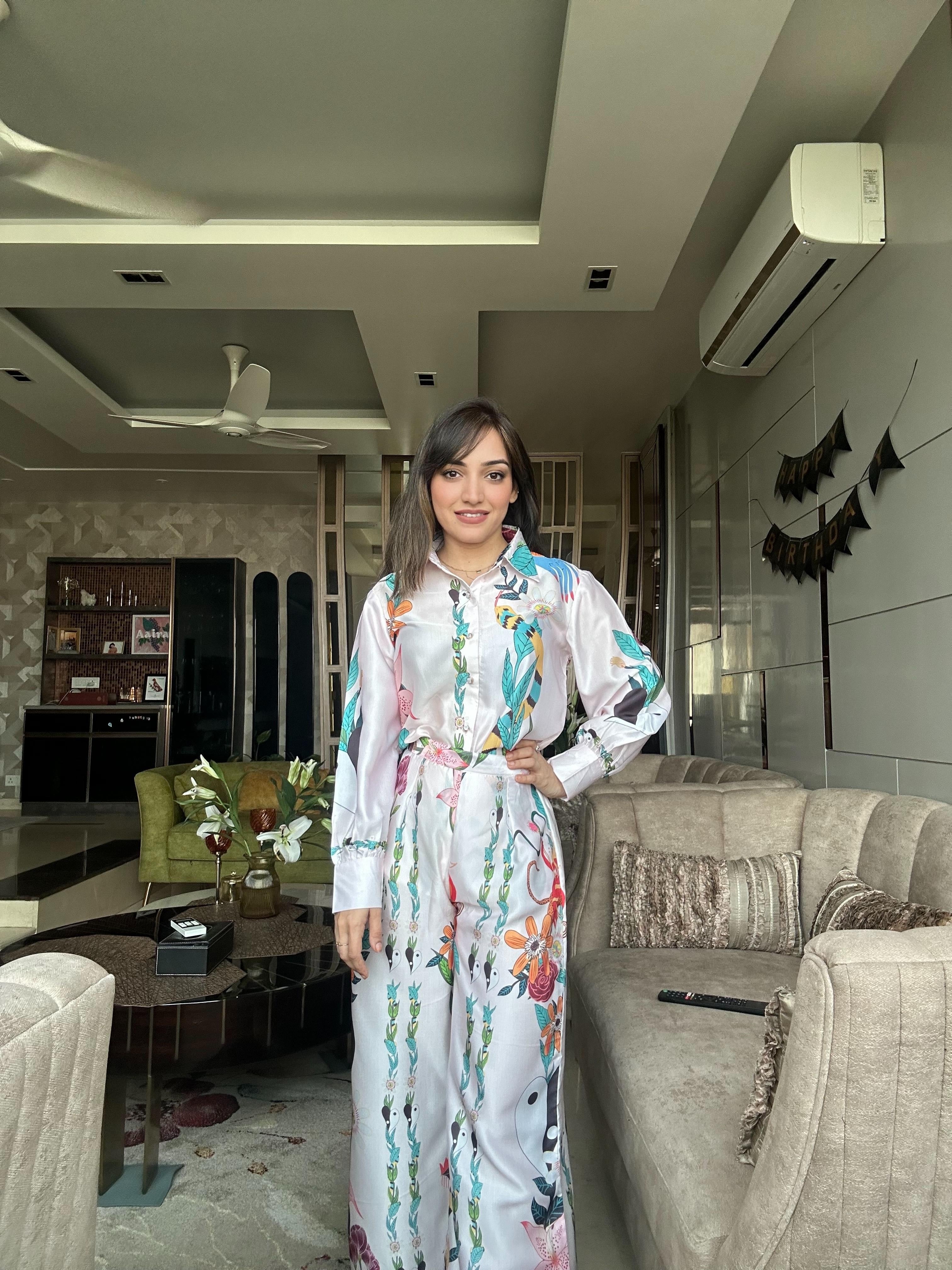 Ogaan Prinnt Modal Silk Coord Set