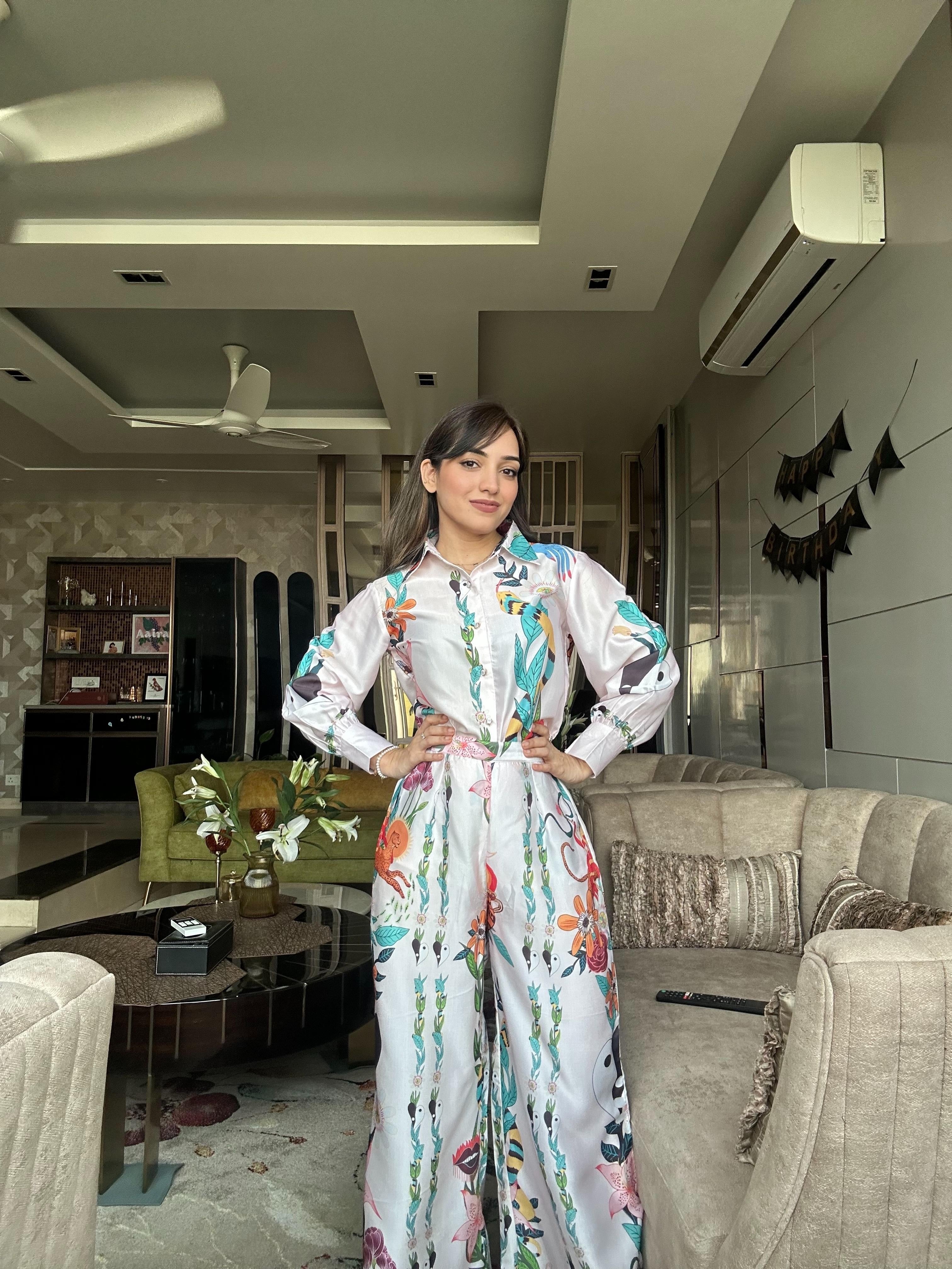 Ogaan Prinnt Modal Silk Coord Set