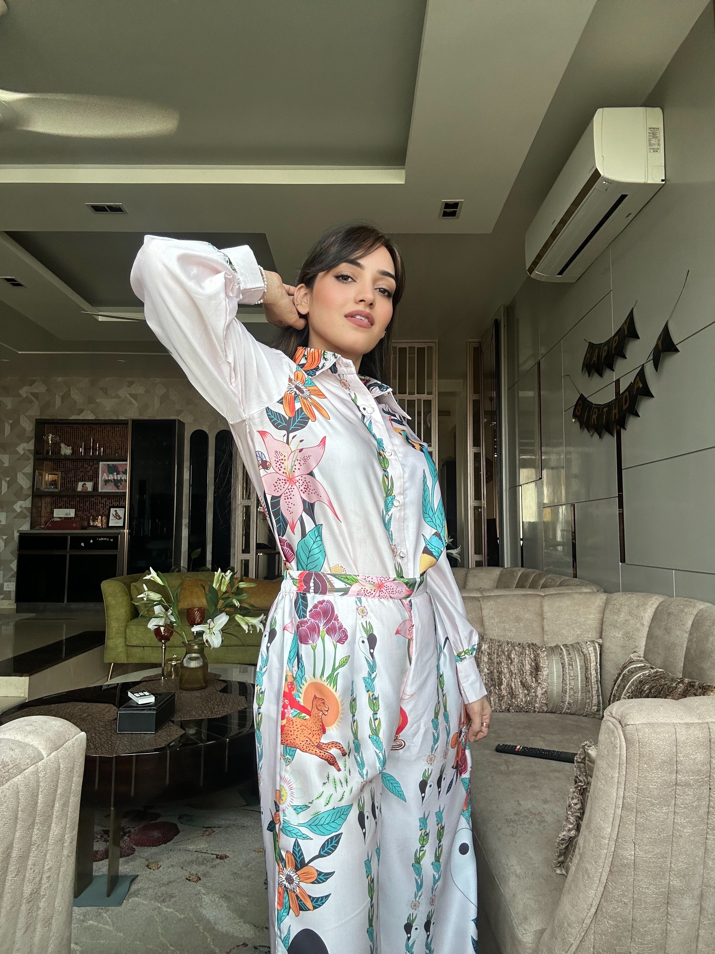 Ogaan Prinnt Modal Silk Coord Set