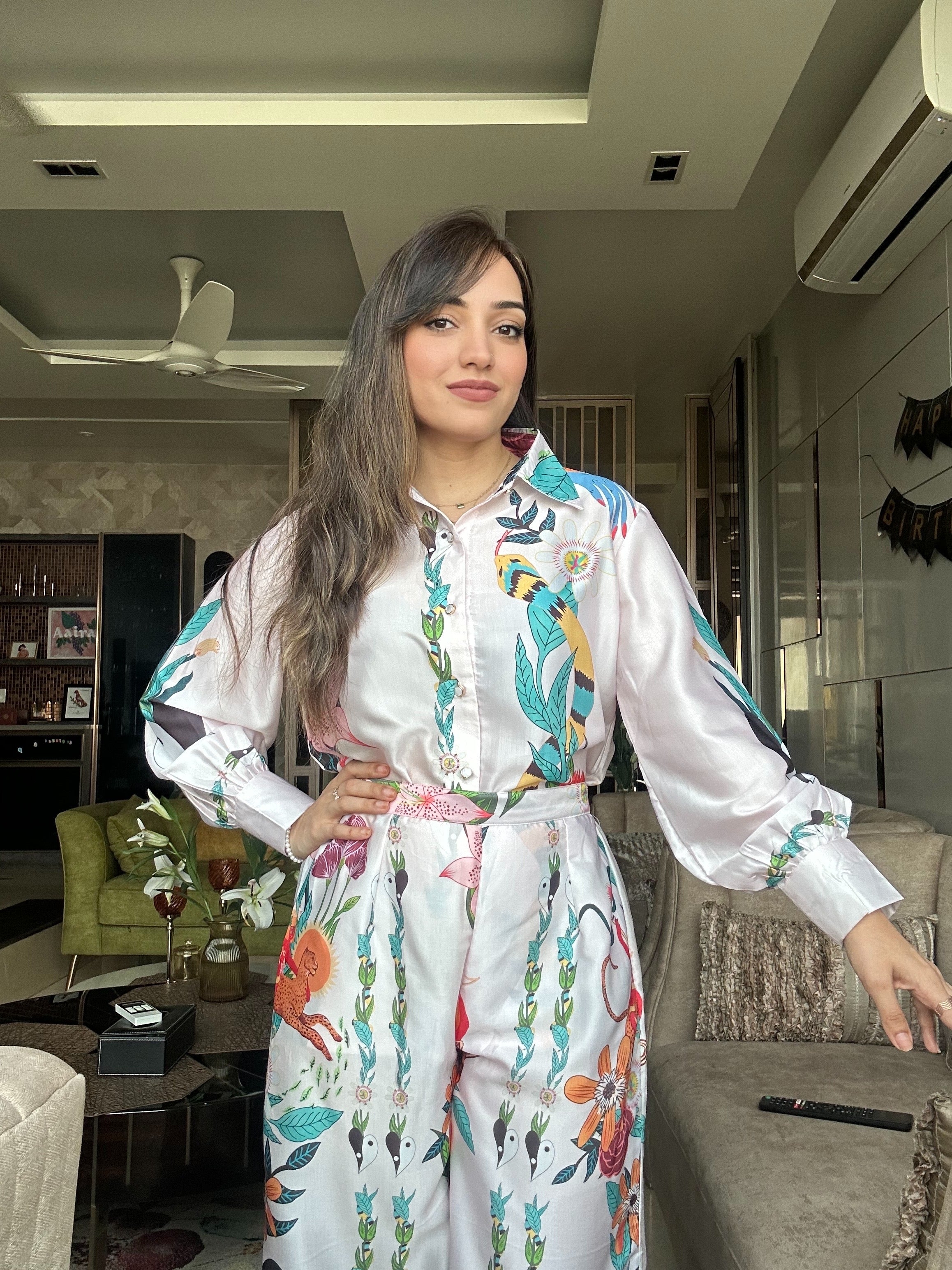 Ogaan Prinnt Modal Silk Coord Set