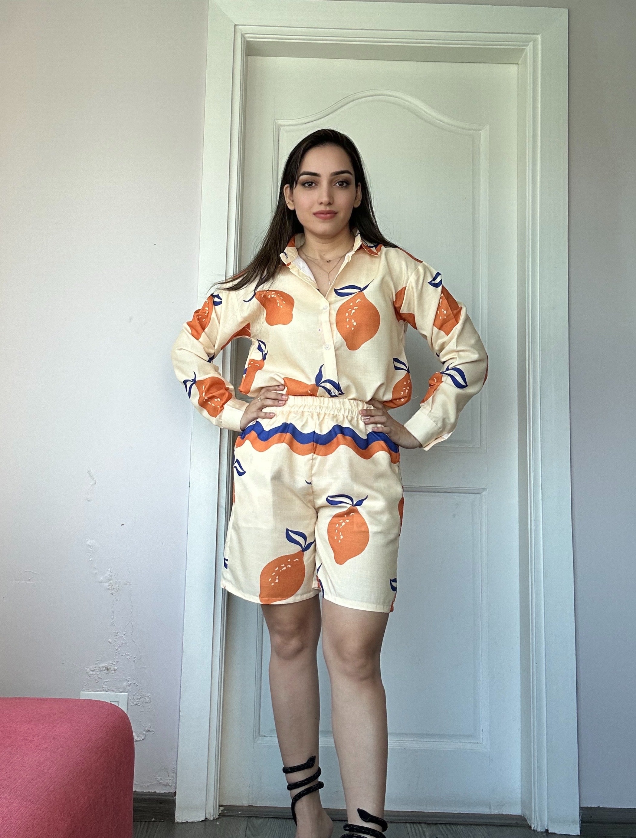 Citrus Bloom Coord Set with Shorts