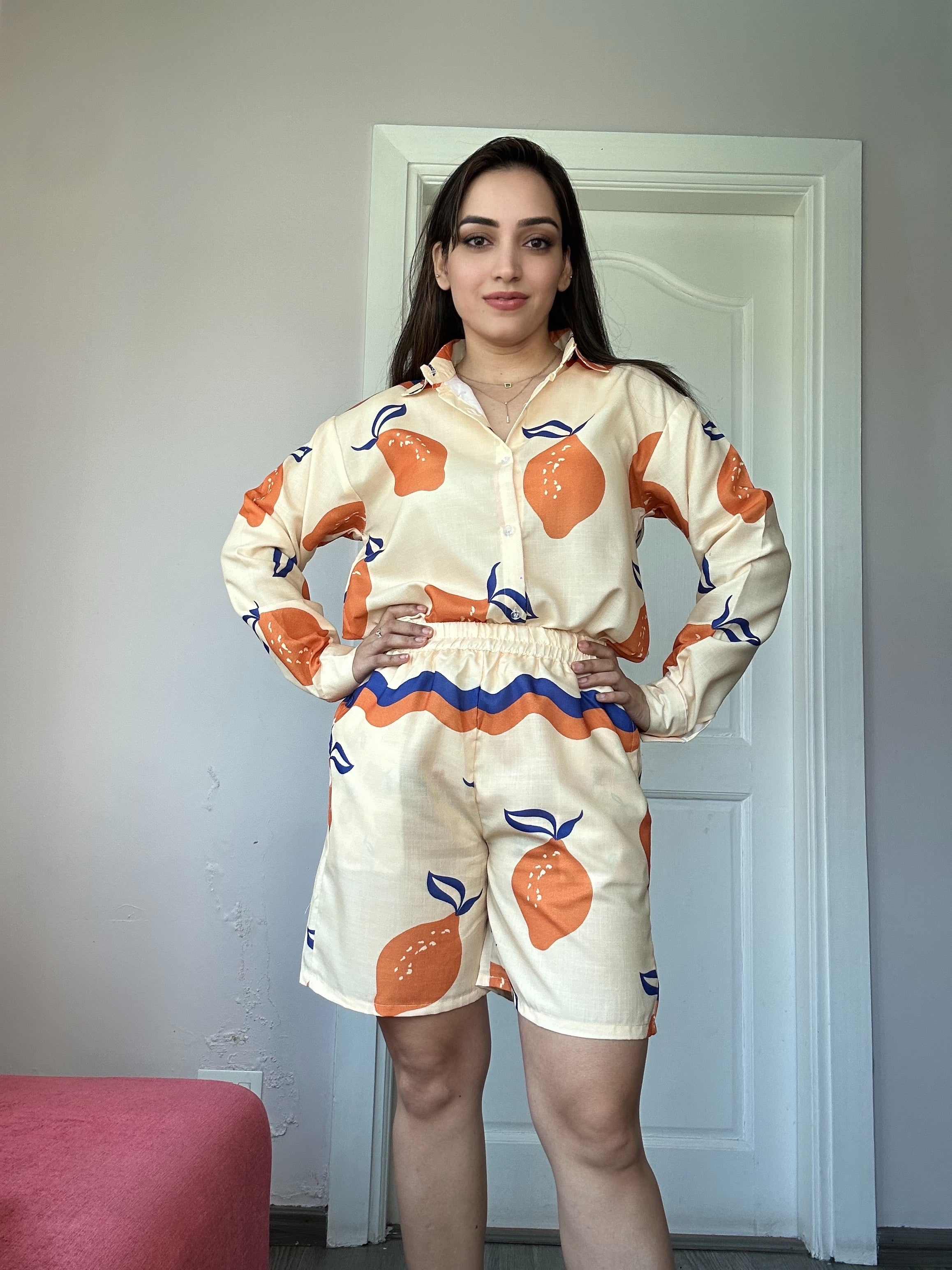 Citrus Bloom Coord Set with Shorts